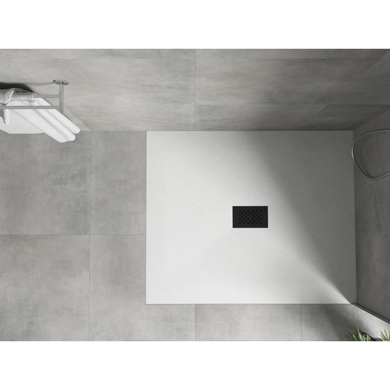 Mexen Hugo receveur de douche rectangulaire SMC 110 x 100 cm, blanc, cache noir - 42101011-B
