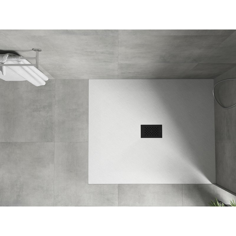Mexen Hugo receveur rectangulaire SMC 110 x 100 cm, blanc, cache noir - 42101011-B