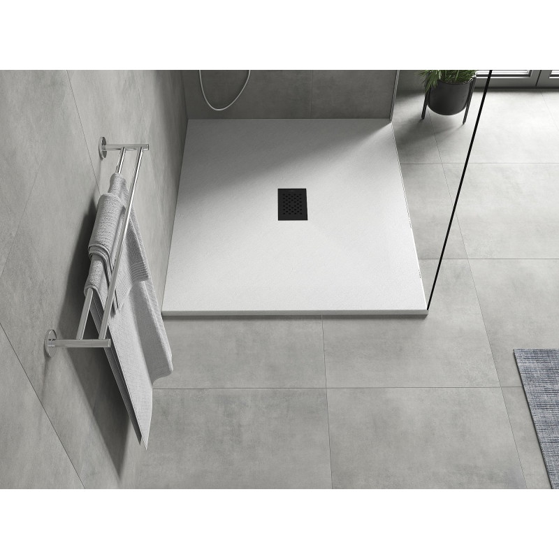 Mexen Hugo receveur de douche rectangulaire SMC 110 x 100 cm, blanc, cache noir - 42101011-B