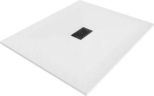 Mexen Hugo receveur rectangulaire SMC 140 x 100 cm, blanc, cache noir - 42101014-B