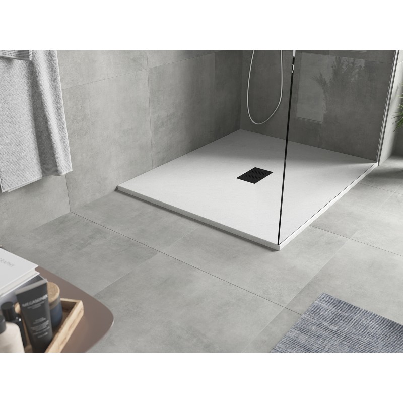 Mexen Hugo receveur de douche rectangulaire SMC 120 x 100 cm, blanc, cache noir - 42101012-B