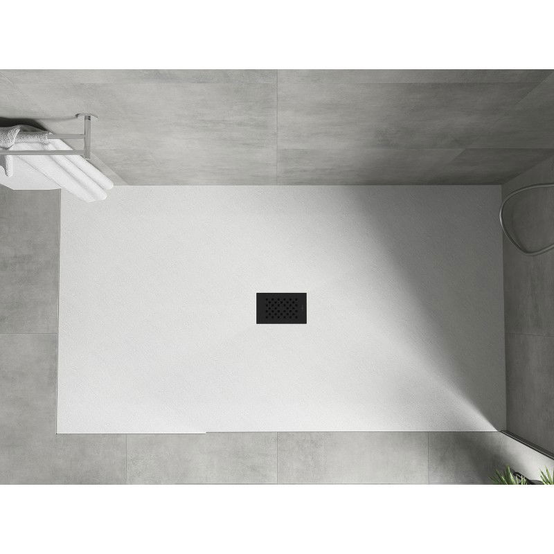 Mexen Hugo receveur de douche rectangulaire SMC 160 x 100 cm, blanc, cache noir - 42101016-B