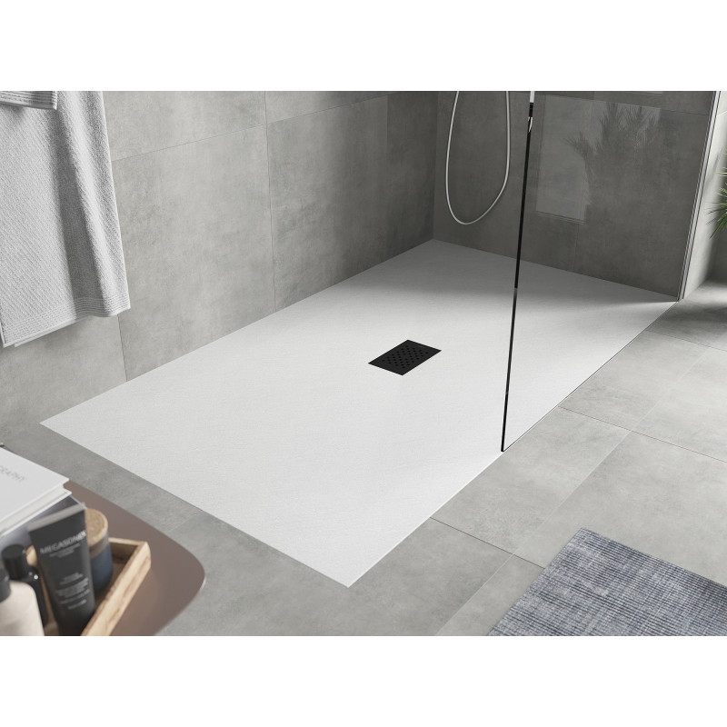 Mexen Hugo receveur de douche rectangulaire SMC 180 x 100 cm, blanc, cache noir - 42101018-B