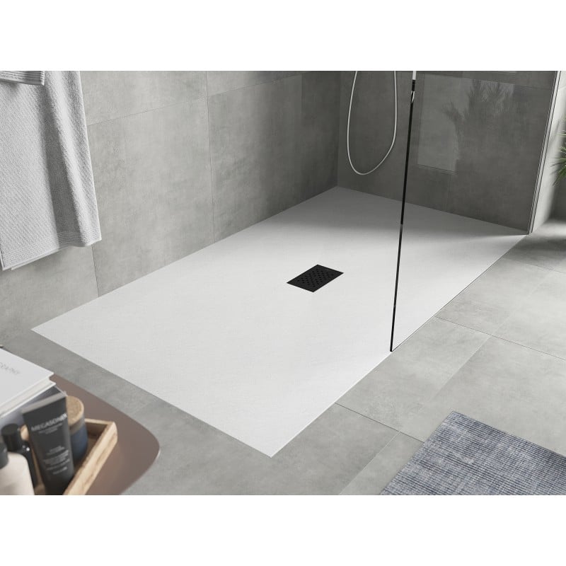 Mexen Hugo receveur rectangulaire SMC 180 x 100 cm, blanc, cache noir - 42101018-B