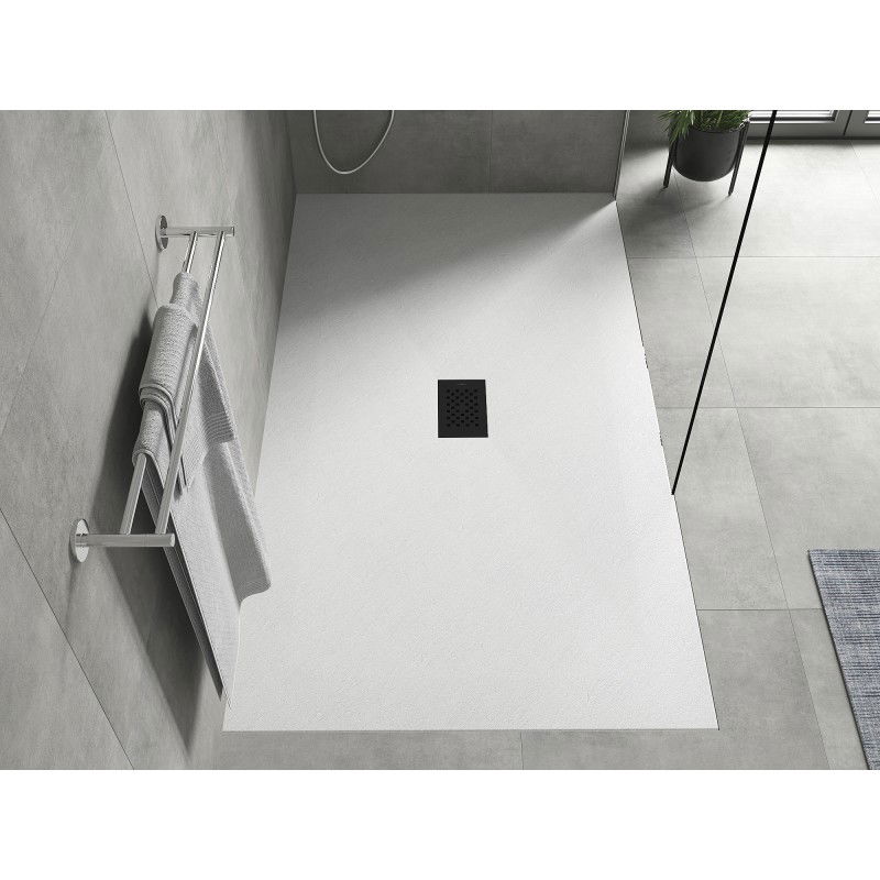 Mexen Hugo receveur de douche rectangulaire SMC 160 x 100 cm, blanc, cache noir - 42101016-B