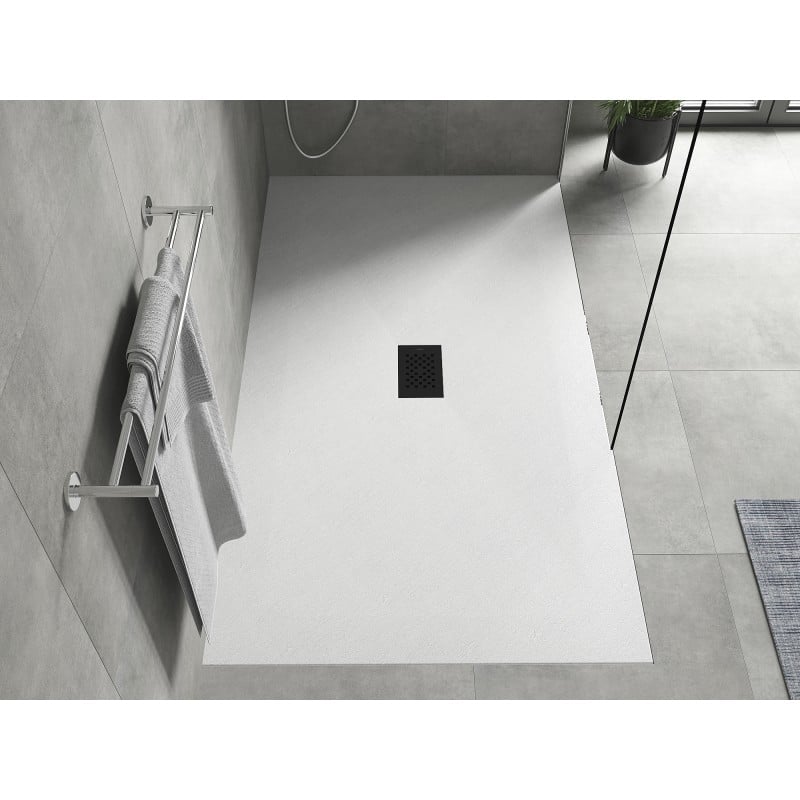 Mexen Hugo receveur de douche rectangulaire SMC 170 x 100 cm, blanc, cache noir - 42101017-B