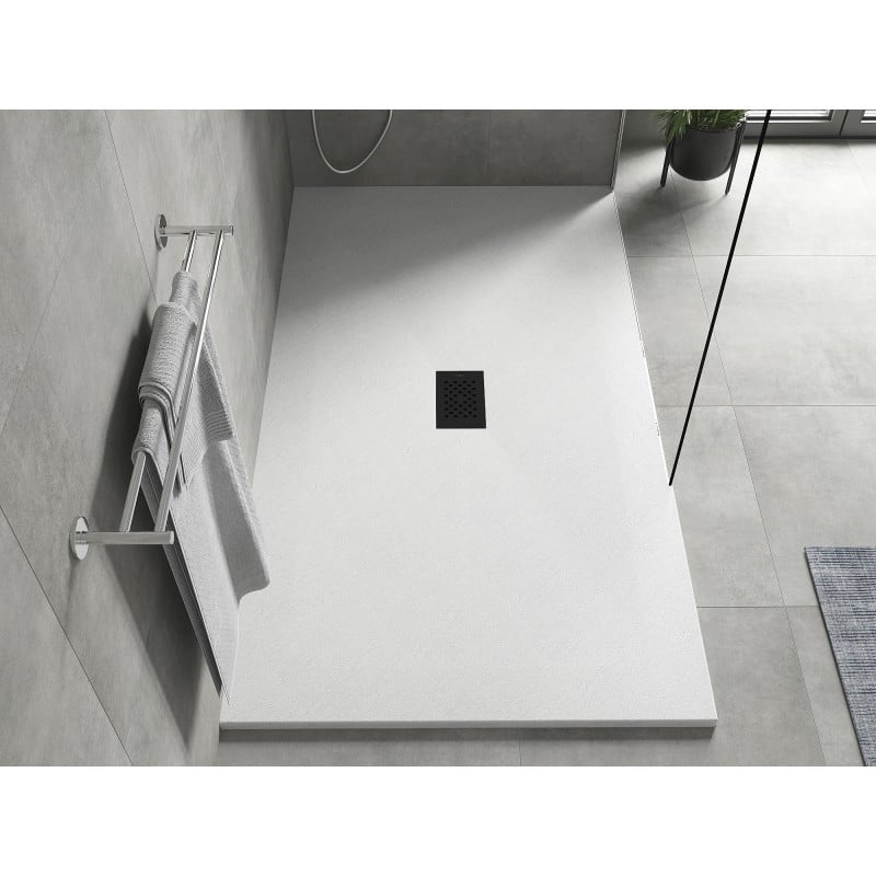 Mexen Hugo receveur de douche rectangulaire SMC 170 x 100 cm, blanc, cache noir - 42101017-B
