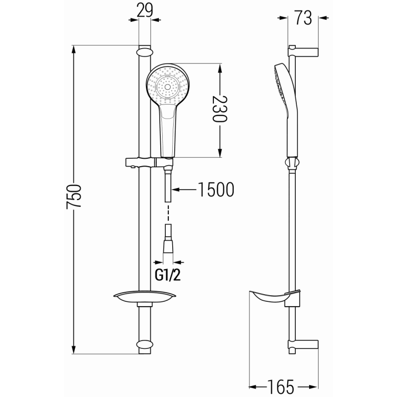 Mexen Fabia DB05 ensemble de douche, chrome - 746504DB05-00