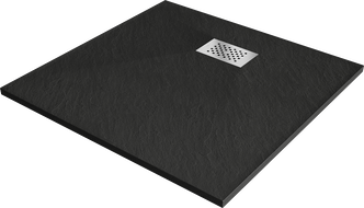 Bac square Mexen Hugo SMC 70 x 70 cm, noir, cache inox - 42707070-X