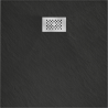 Bac square Mexen Hugo SMC 70 x 70 cm, noir, cache inox - 42707070-X