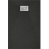 Mexen Hugo receveur de douche rectangulaire SMC 80 x 70 cm, noir, cache inox - 42707080-X