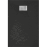 Bac à douche rectangulaire SMC Mexen Hugo 100 x 70 cm, noir, cache inox - 42707010-X