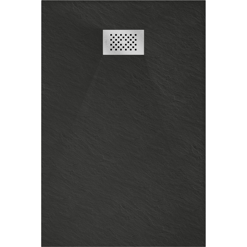 Mexen Hugo receveur de douche rectangulaire SMC 90 x 70 cm, noir, cache inox - 42707090-X