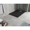 Bac à douche rectangulaire SMC Mexen Hugo 100 x 70 cm, noir, cache inox - 42707010-X
