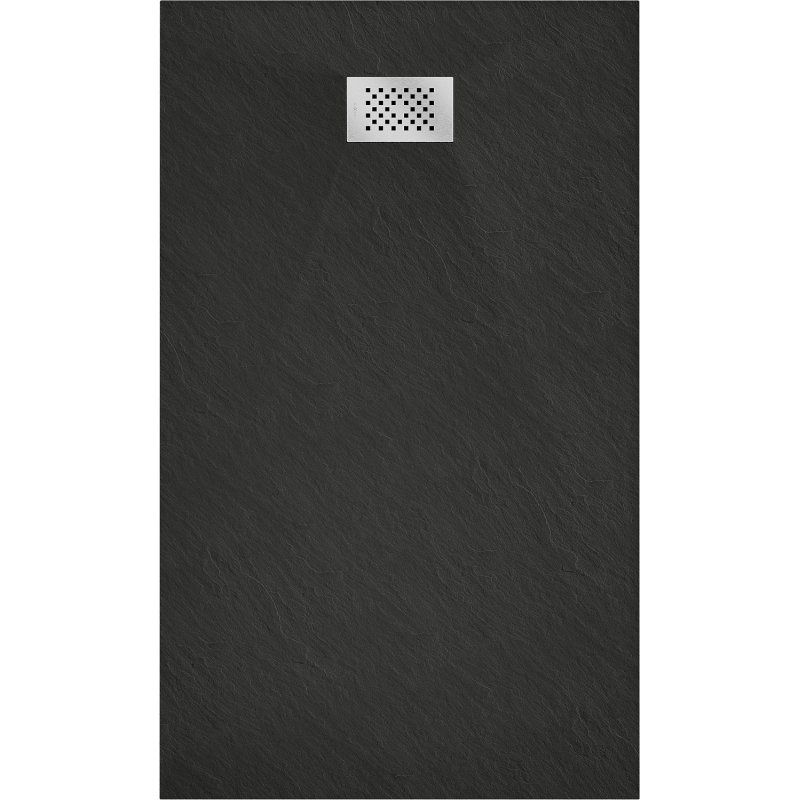 Mexen Hugo receveur rectangulaire SMC 140 x 70 cm, noir, cache inox - 42707014-X