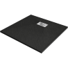 Baignoire Mexen Hugo carrée SMC 80 x 80 cm, noire, plaque inox - 42708080-X