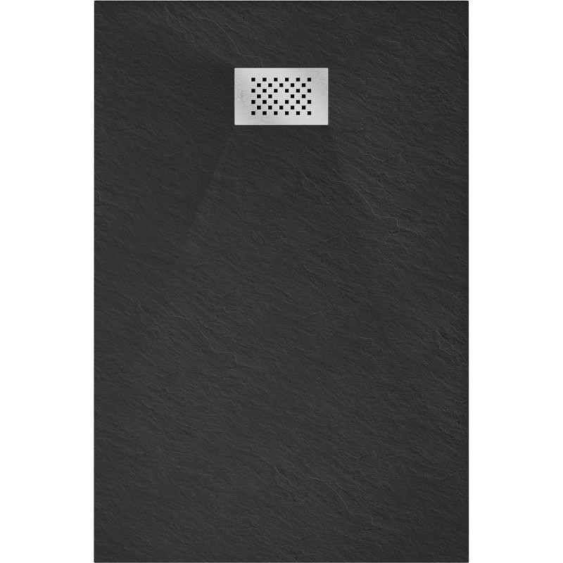 Mexen Hugo receveur de douche rectangulaire SMC 120 x 80 cm, noir, cache inox - 42708012-X