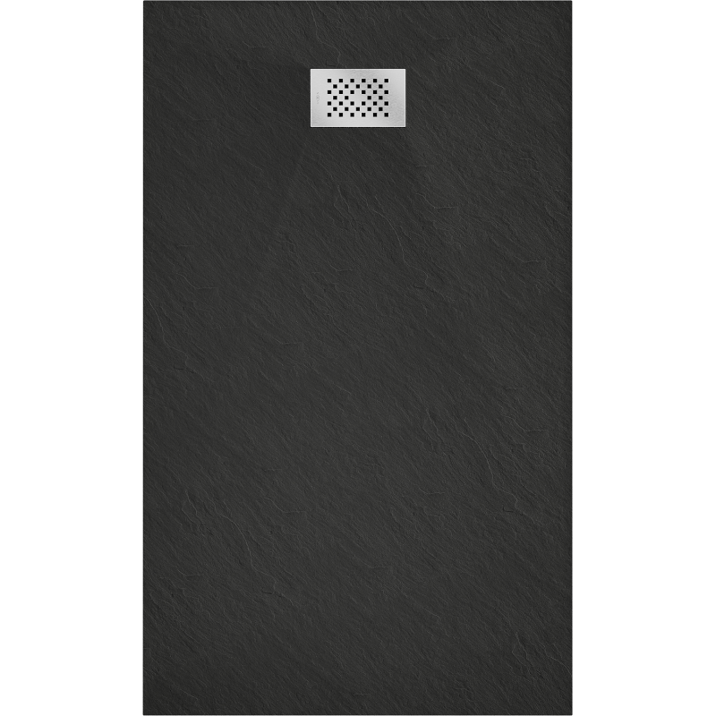 Mexen Hugo receveur de douche rectangulaire SMC 140 x 80 cm, noir, cache inox - 42708014-X