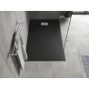 Mexen Hugo receveur de douche rectangulaire SMC 140 x 80 cm, noir, cache inox - 42708014-X