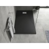 Mexen Hugo receveur rectangulaire SMC 150 x 80 cm, noir, cache inox - 42708015-X