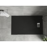 Mexen Hugo receveur de douche rectangulaire SMC 140 x 80 cm, noir, cache inox - 42708014-X