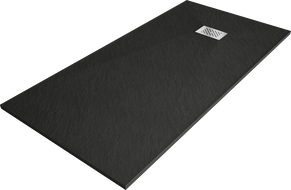 Mexen Hugo receveur rectangulaire SMC 170 x 80 cm, noir, cache inox - 42708017-X