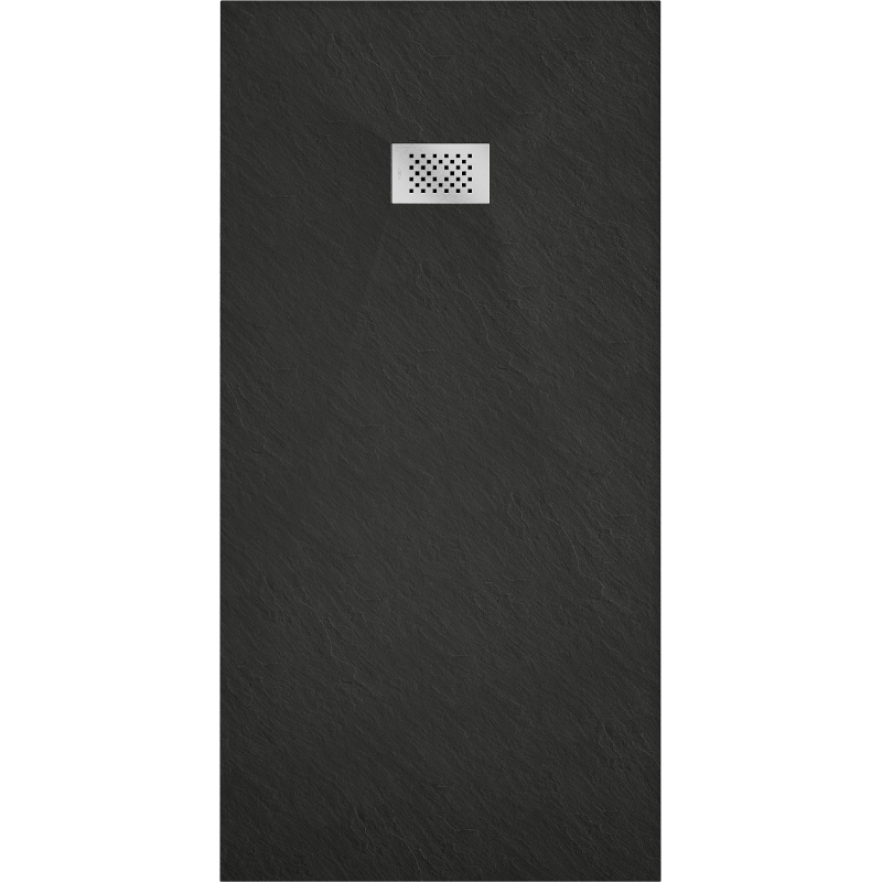 Mexen Hugo receveur de douche rectangulaire SMC 170 x 80 cm, noir, cache inox - 42708017-X