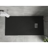 Mexen Hugo receveur de douche rectangulaire SMC 180 x 80 cm, noir, cache inox - 42708018-X
