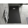 Mexen Hugo receveur de douche rectangulaire SMC 180 x 80 cm, noir, cache inox - 42708018-X