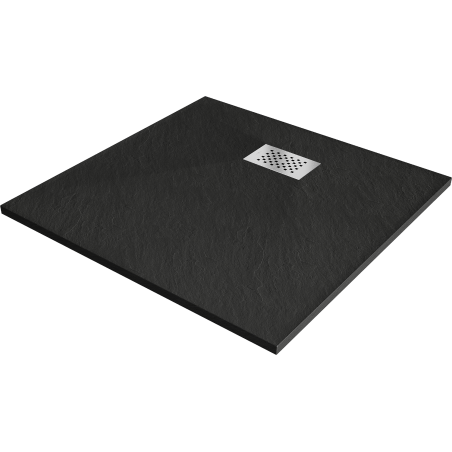 Mexen Hugo receveur de douche carré SMC 90 x 90 cm, noir, cache inox - 42709090-X
