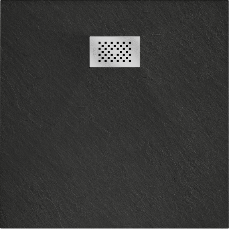 Mexen Hugo receveur de douche carré SMC 90 x 90 cm, noir, cache inox - 42709090-X