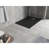 Baignoire rectangulaire Mexen Hugo SMC 120 x 90 cm, noire, capot inox - 42709012-X