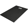Bac de douche mexen Hugo rectangulaire SMC 140 x 90 cm, noir, cache en inox - 42709014-X