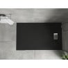 Bac à douche rectangulaire SMC Mexen Hugo 150 x 90 cm, noir, grille inox - 42709015-X