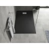 Bac à douche rectangulaire SMC Mexen Hugo 150 x 90 cm, noir, grille inox - 42709015-X