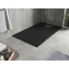 Bac à douche rectangulaire SMC Mexen Hugo 150 x 90 cm, noir, grille inox - 42709015-X
