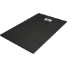Baignoire Mexen Hugo rectangulaire SMC 150 x 90 cm, noir, couvercle inox - 42709015-X
