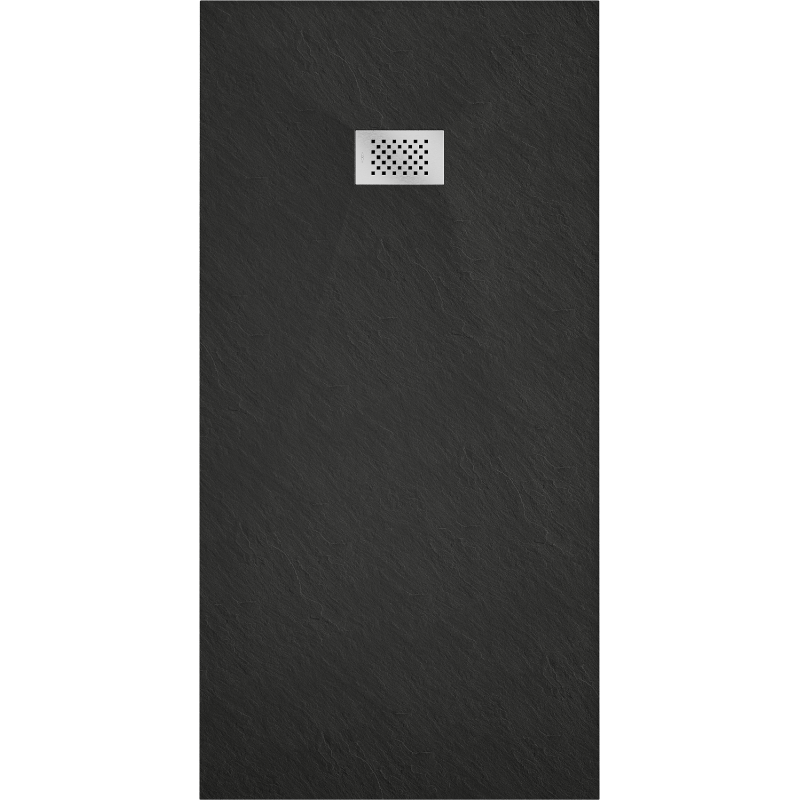 Mexen Hugo receveur rectangulaire SMC 170 x 90 cm, noir, cache inox - 42709017-X