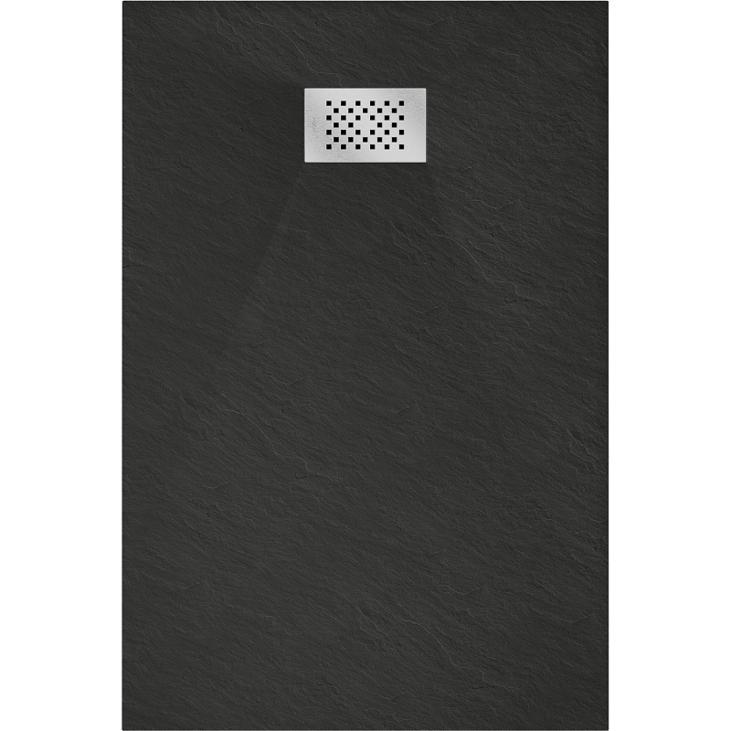 Mexen Hugo receveur rectangulaire SMC 100 x 90 cm, noir, cache inox - 42709010-X