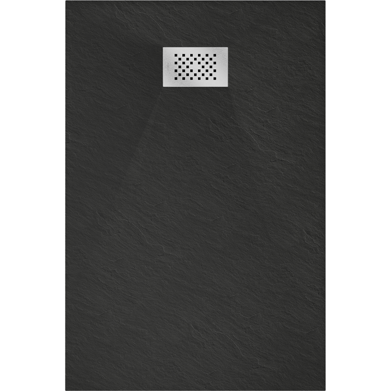 Mexen Hugo receveur rectangulaire SMC 110 x 90 cm, noir, cache inox - 42709011-X