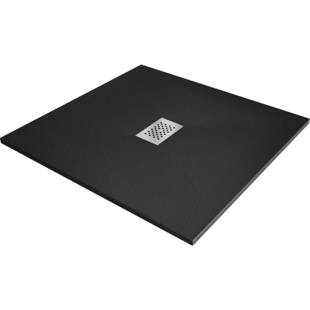 Mexen Hugo receveur de douche carré SMC 100 x 100 cm, noir, cache inox - 42701010-X