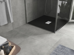 Mexen Hugo receveur de douche carré SMC 100 x 100 cm, noir, cache inox - 42701010-X