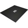 Mexen Hugo receveur rectangulaire SMC 120 x 100 cm, noir, cache inox - 42701012-X