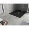 Mexen Hugo receveur de douche rectangulaire SMC 120 x 100 cm, noir, cache inox - 42701012-X