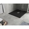 Mexen Hugo receveur rectangulaire SMC 120 x 100 cm, noir, cache inox - 42701012-X