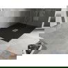 Receveur Mexen Hugo rectangulaire SMC 130 x 100 cm, noir, cache inox - 42701013-X