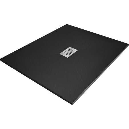 Mexen Hugo receveur rectangulaire SMC 130 x 100 cm, noir, cache inox - 42701013-X