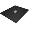 Receveur Mexen Hugo rectangulaire SMC 130 x 100 cm, noir, cache inox - 42701013-X