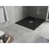 Mexen Hugo receveur de douche rectangulaire SMC 140 x 100 cm, noir, cache inox - 42701014-X