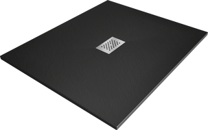 Bac à douche Mexen Hugo rectangulaire SMC 140 x 100 cm, noir, cache en inox - 42701014-X